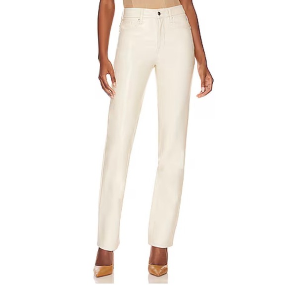 Good American Pants - GOOD AMERICAN Better Than Leather Good Icon Pants Bone Cream Size 8 Faux